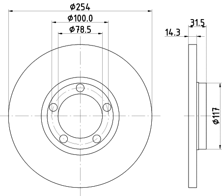 8DD 355 101-401 BEHR/HELLA/PAGID Тормозной диск (фото 1)