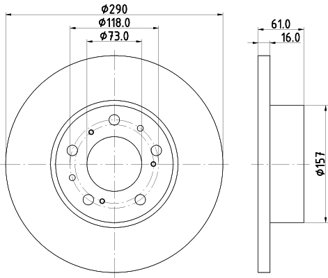 8DD 355 101-781 BEHR/HELLA/PAGID Тормозной диск (фото 1)