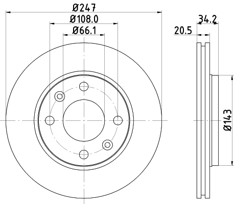 8DD 355 101-801 BEHR/HELLA/PAGID Тормозной диск (фото 1)