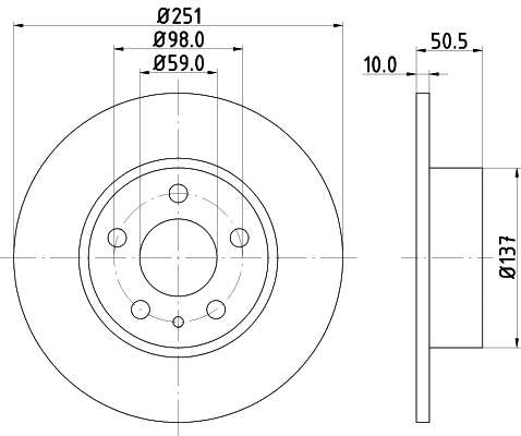 8DD 355 101-971 BEHR/HELLA/PAGID Тормозной диск (фото 1)