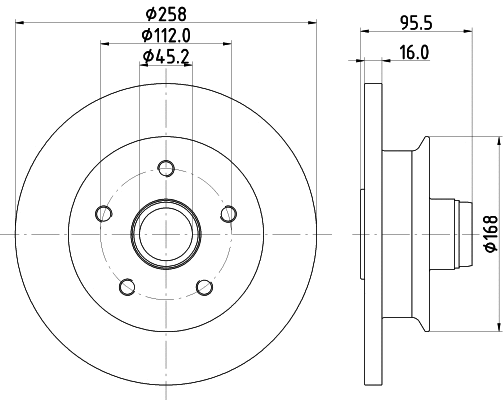 8DD 355 102-361 BEHR/HELLA/PAGID Тормозной диск (фото 1)