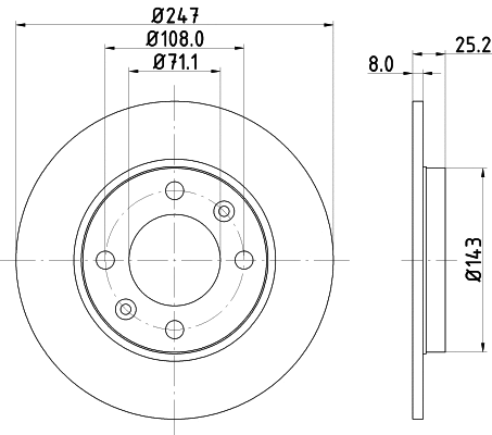 8DD 355 102-511 BEHR/HELLA/PAGID Тормозной диск (фото 1)