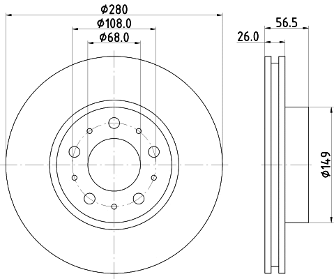 8DD 355 102-541 BEHR/HELLA/PAGID Тормозной диск (фото 4)