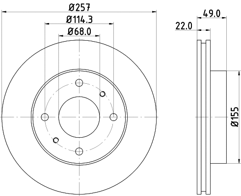 8DD 355 102-651 BEHR/HELLA/PAGID Тормозной диск (фото 1)