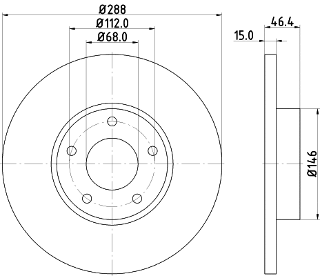 8DD 355 102-781 BEHR/HELLA/PAGID Тормозной диск (фото 1)