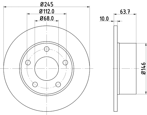 8DD 355 102-801 BEHR/HELLA/PAGID Тормозной диск (фото 1)