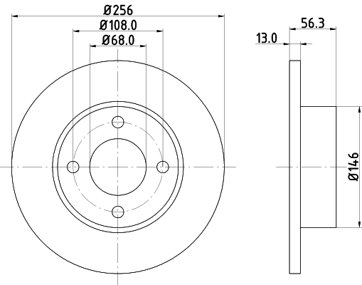 8DD 355 102-841 BEHR/HELLA/PAGID Тормозной диск (фото 1)