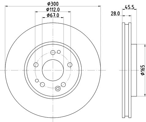 8DD 355 102-851 BEHR/HELLA/PAGID Тормозной диск (фото 1)