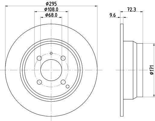 8DD 355 102-911 BEHR/HELLA/PAGID Тормозной диск (фото 1)