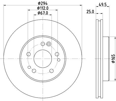 8DD 355 103-031 BEHR/HELLA/PAGID Тормозной диск (фото 1)