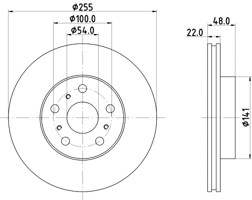 8DD 355 103-581 BEHR/HELLA/PAGID Тормозной диск (фото 1)