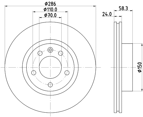 8DD 355 103-721 BEHR/HELLA/PAGID Тормозной диск (фото 1)
