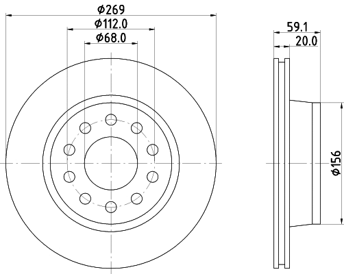 8DD 355 103-851 BEHR/HELLA/PAGID Тормозной диск (фото 1)