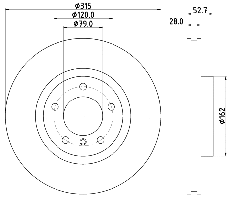 8DD 355 104-112 BEHR/HELLA/PAGID Тормозной диск (фото 1)