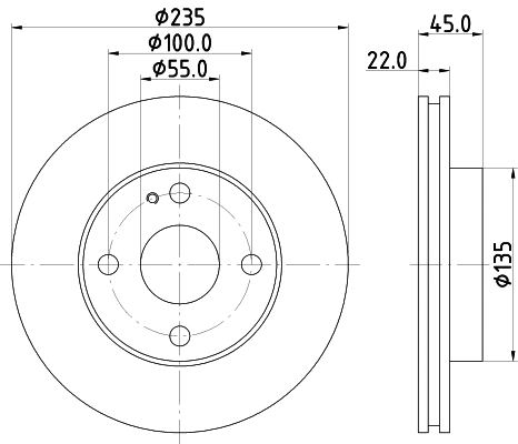8DD 355 104-151 BEHR/HELLA/PAGID Тормозной диск (фото 1)