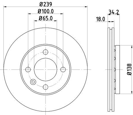 8DD 355 104-211 BEHR/HELLA/PAGID Тормозной диск (фото 1)