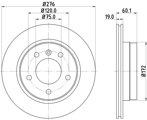 8DD 355 104-282 BEHR/HELLA/PAGID Тормозной диск (фото 1)