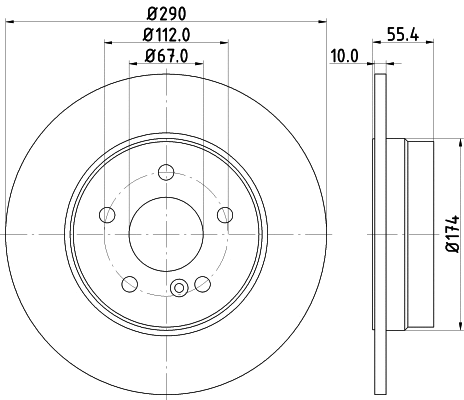 8DD 355 104-321 BEHR/HELLA/PAGID Тормозной диск (фото 1)