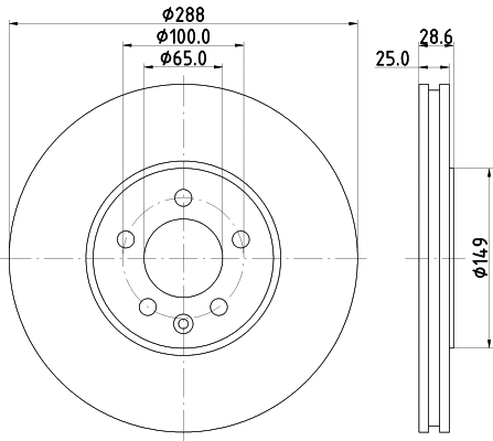 8DD 355 104-331 BEHR/HELLA/PAGID Тормозной диск (фото 1)