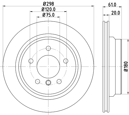 8DD 355 104-612 BEHR/HELLA/PAGID Тормозной диск (фото 1)