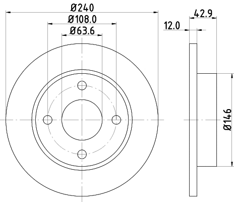 8DD 355 104-631 BEHR/HELLA/PAGID Тормозной диск (фото 1)