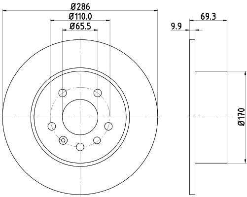 8DD 355 104-701 BEHR/HELLA/PAGID Тормозной диск (фото 1)