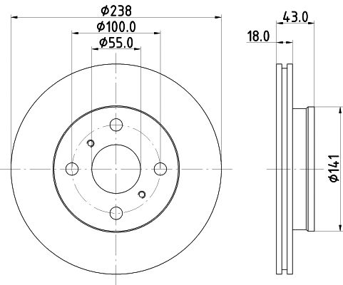 8DD 355 104-781 BEHR/HELLA/PAGID Тормозной диск (фото 1)