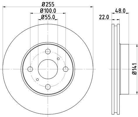 8DD 355 104-871 BEHR/HELLA/PAGID Тормозной диск (фото 1)