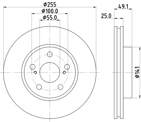 8DD 355 104-891 BEHR/HELLA/PAGID Тормозной диск (фото 1)