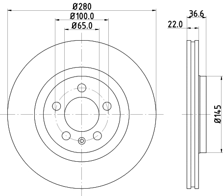 8DD 355 105-382 BEHR/HELLA/PAGID Тормозной диск (фото 1)