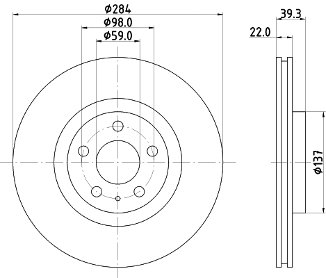 8DD 355 105-491 BEHR/HELLA/PAGID Тормозной диск (фото 1)