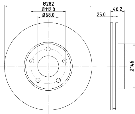 8DD 355 105-551 BEHR/HELLA/PAGID Тормозной диск (фото 1)