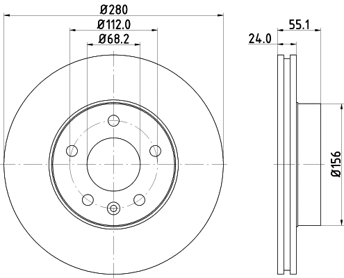 8DD 355 105-591 BEHR/HELLA/PAGID Тормозной диск (фото 1)