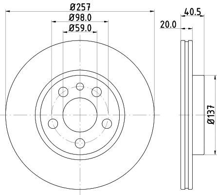 8DD 355 105-621 BEHR/HELLA/PAGID Тормозной диск (фото 1)