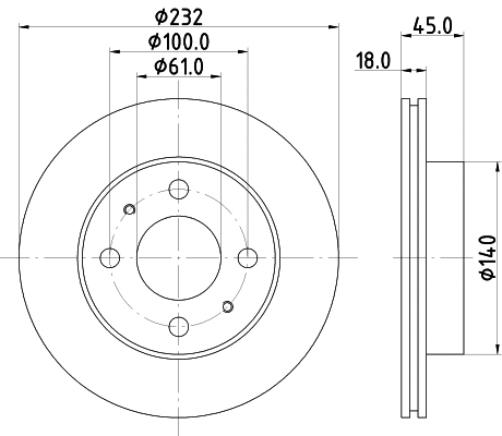 8DD 355 105-921 BEHR/HELLA/PAGID Тормозной диск (фото 1)