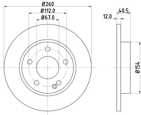 8DD 355 105-971 BEHR/HELLA/PAGID Тормозной диск (фото 1)