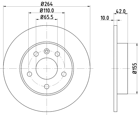 8DD 355 106-111 BEHR/HELLA/PAGID Тормозной диск (фото 1)