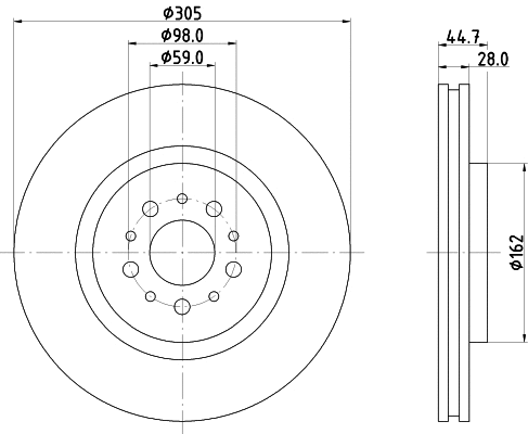 8DD 355 106-171 BEHR/HELLA/PAGID Тормозной диск (фото 1)