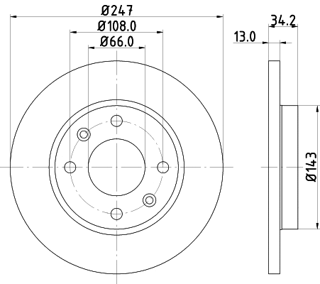 8DD 355 106-191 BEHR/HELLA/PAGID Тормозной диск (фото 1)