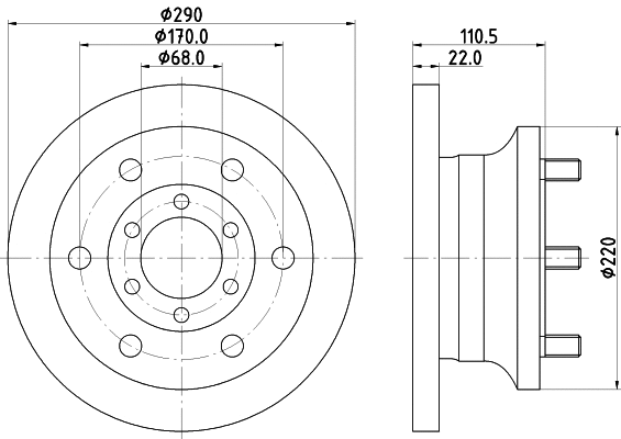 8DD 355 106-361 BEHR/HELLA/PAGID Тормозной диск (фото 1)