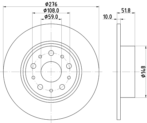 8DD 355 106-381 BEHR/HELLA/PAGID Тормозной диск (фото 1)