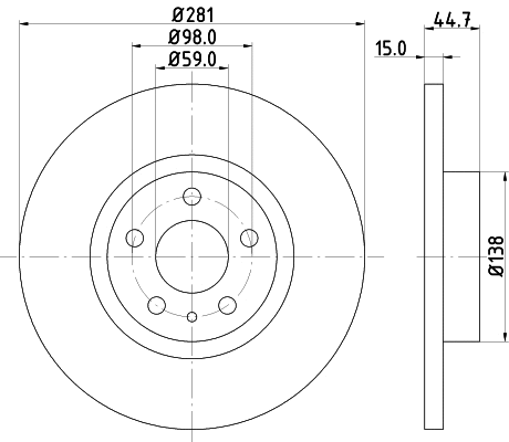 8DD 355 106-451 BEHR/HELLA/PAGID Тормозной диск (фото 1)