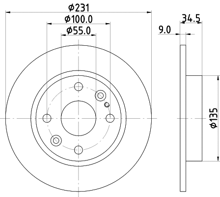 8DD 355 106-471 BEHR/HELLA/PAGID Тормозной диск (фото 1)