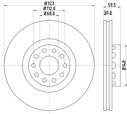 8DD 355 106-702 BEHR/HELLA/PAGID Тормозной диск (фото 1)