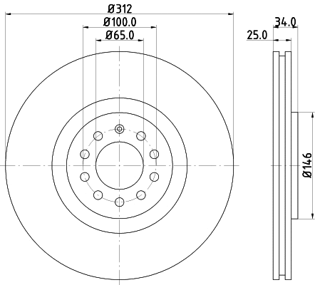 8DD 355 106-731 BEHR/HELLA/PAGID Тормозной диск (фото 1)