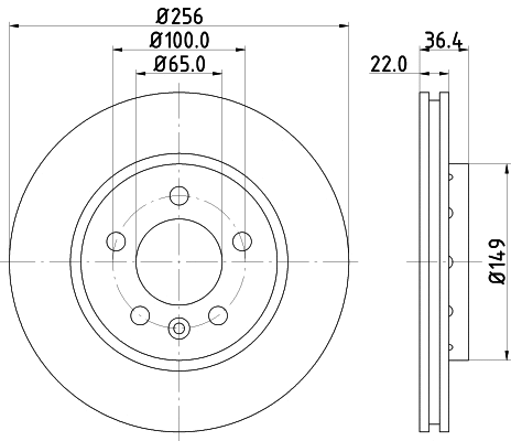 8DD 355 106-752 BEHR/HELLA/PAGID Тормозной диск (фото 1)