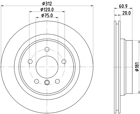 8DD 355 106-771 BEHR/HELLA/PAGID Тормозной диск (фото 1)