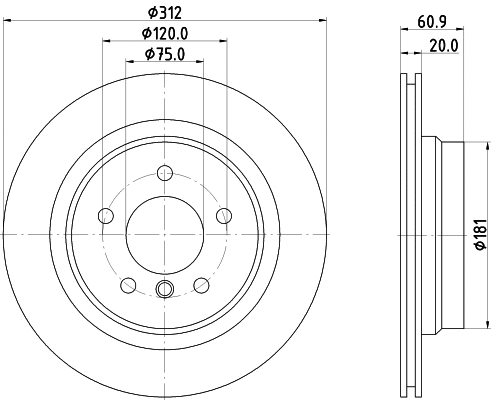 8DD 355 106-772 BEHR/HELLA/PAGID Тормозной диск (фото 1)