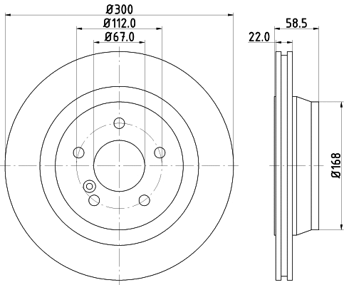 8DD 355 106-912 BEHR/HELLA/PAGID Тормозной диск (фото 1)