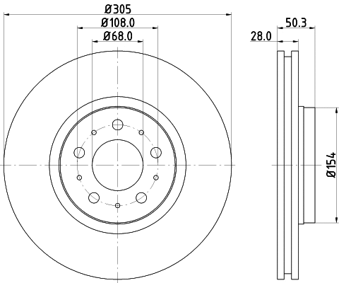 8DD 355 107-071 BEHR/HELLA/PAGID Тормозной диск (фото 1)